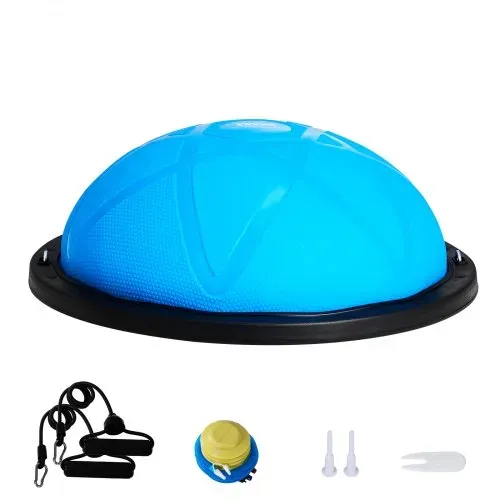 VEVOR Halb-Gymnastikball-Trainer, 23 Zoll Balance-Ball-Trainer, 660 lbs Tragkraft Stabilitätsball, Yoga-Ball mit Widerstandsbändern und Pumpe, Kraft-Fitnessball für das Heim-Fitnessstudio, Ganzkörpertraining, Blau – Bild 8