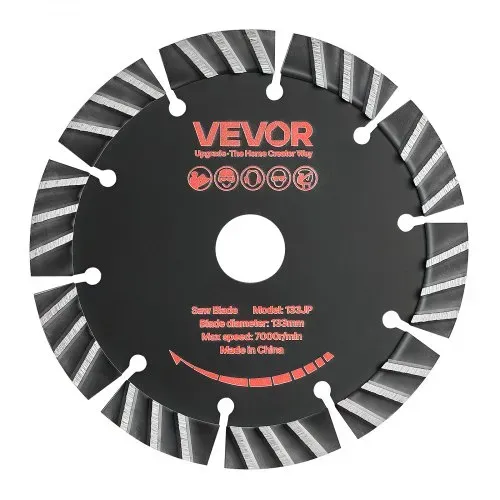 VEVOR 5 Stk. Diamanttrennscheiben 133 mm, Diamant-Sägeblätter mit 20 mm Bohrung & 13 mm Segmenthöhe, Max. 7000 U/min Diamantscheiben für Trocken/Nass Schneiden, Trennscheibe für Beton Mauerwerk Stein – Bild 9