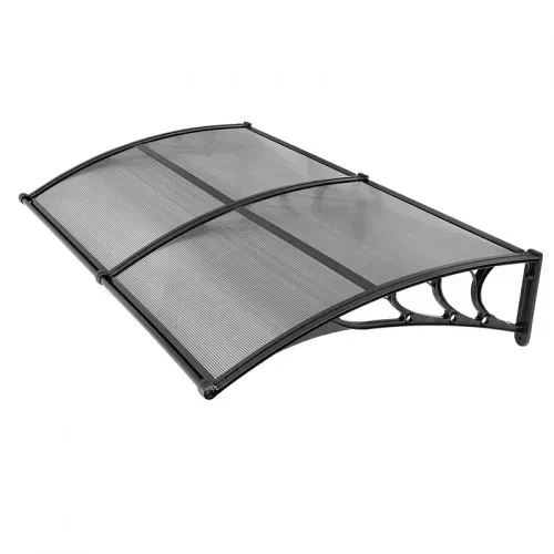 VEVOR Vordach für Haustür, 965x1987 mm, Pultbogenvordach, Überdachung mit Entwässerung & ABS-Halterung, Regen-, Schnee- & Sonnenschutz, Polycarbonat-Türdach für Veranda & Terrasse, Rauchgrau – Bild 9
