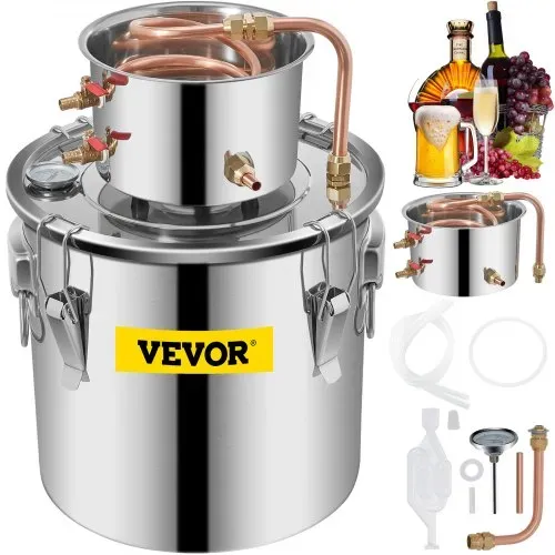 VEVOR Der 20,82 L Destillatwasserkessel der Moonlight-Wasserkessel das destillierte Wasser der Wasserdestillierer die 5,5 GAL-Weindestillation Stahl VEVOR Der 20,82 L Destillatwasserkessel der Moonlight-Wasserkessel das destillierte Wasser der Wasserdestillierer die 5,5 GAL-Weindestillation Stahl