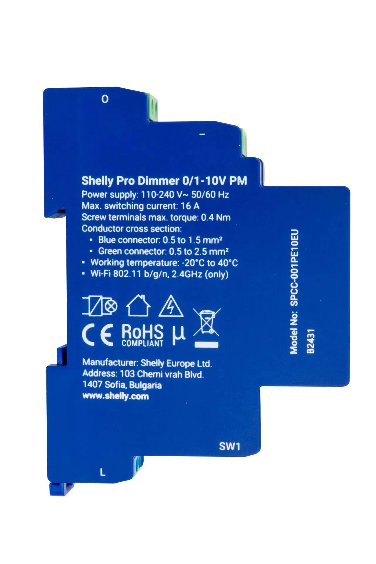 Shelly · Hutschiene · "Pro Dimmer 0/1-10V PM" · Messfunktion · WLAN · LAN · BT – Bild 4