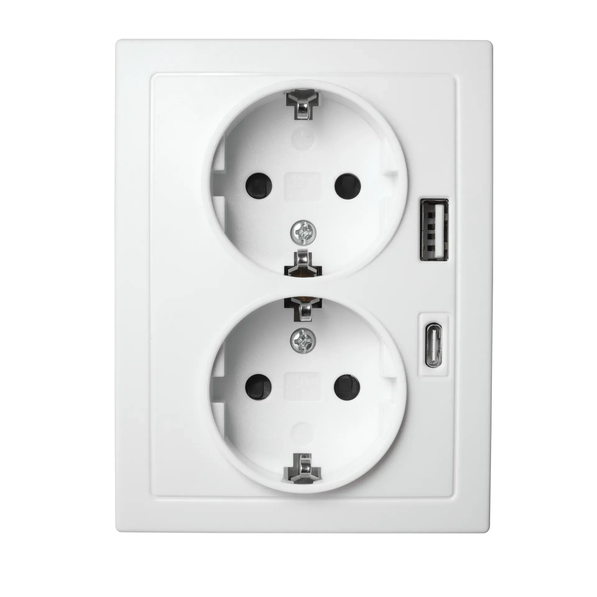 Schutzkontakt-Steckdose McPower “Flair“ 2-fach, 250V~/16A, USB-A+C, PD20W, weiß Schutzkontakt-Steckdose McPower “Flair“ 2-fach, 250V~/16A, USB-A+C, PD20W, weiß