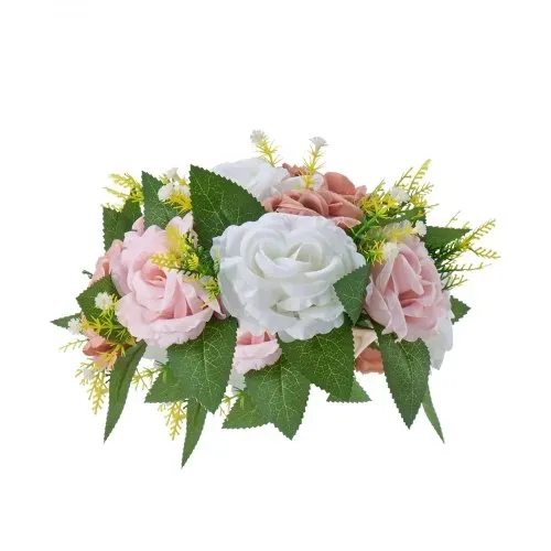 VEVOR Kunstblumen, 10 Stück, 240x240x120 mm, künstliche Blumenkugeln, Kunstrosen-Arrangements für Hochzeitsmittelstücke, Heimdekoration, Tischdekoration, Partys, Feiern, rosa & weiße Rosen – Bild 10
