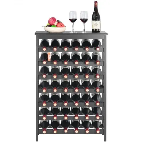 VEVOR Weinregal 42 Flaschen, stabiles Flaschenregal, 7-stufiges Lagerregal aus massivem Bambusholz, freistehendes Weinregal, wackelfreie Regale für Küche, Bar und Keller (schwarz) – Bild 8
