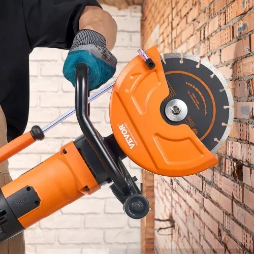 VEVOR Elektrische Betonsäge, 230 mm, Hochleistungs-Kreissäge 2000 W, Schnitttiefe 89 mm, Nass-/Trocken-Scheibensäge mit Wasserrohr, Wasserpumpe, Sägeblatt, für Stein und Ziegel – Bild 7