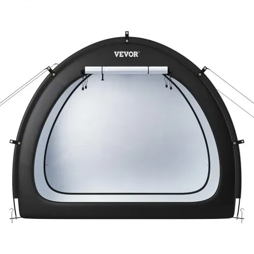 VEVOR Fahrradzelt, 1 bis 2 Fahrräder, geräumige Fahhrradgarage mit belüftetem Fenster, fächerförmige Fahrradschuppe mit hochfestem Fiberglas & Doppelreißverschlüssen, 1706x2011x792 mm – Bild 10