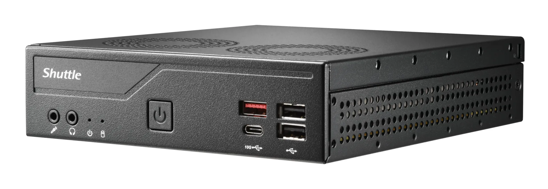 Shuttle Slim PC DH810 , S1851, 1x HDMI (2.1), 1x DP, 1x USB-C (DP), 1x 2.5" , 2x M.2, 2x LAN (Intel 1G + 2.5G), 2x COM, 24/7 Dauerbetrieb, inkl. VESA – Bild 2