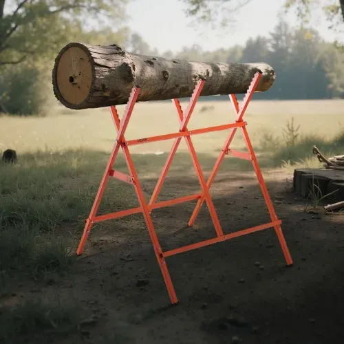 VEVOR Sägeböcke mit Kettensägen-Halterung, 117.9 kg, Holzsägebock höhenverstellbar, Sägegestell, Sägehilfe mit rutschfesten Fußpolstern, Kettensägebock, Holzarbeiten, Tischler & Bauunternehmer – Bild 7