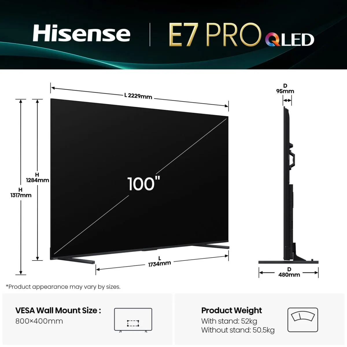 Hisense QLED Smart TV 100E7Q PRO ČR/TS – Bild 2