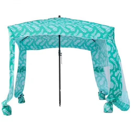 VEVOR Strand-Cabana 183 x 183 cm Strandüberdachung mit Seitenwand, UPF 50+ Sonnenschutz, Strandpavillon mit Sandsäcken, tragbarer Sonnenschutz Sonnenschirm für die ganze Familie und Freunde – Bild 9
