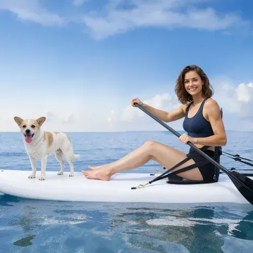 VEVOR 1 x Kajaksitz 12 mm Dicke, Gepolsterter Sitz für Stand-Up-Paddle-Board, Bootssitz mit Rückenlehne & Aufbewahrungstasche & Verstellbaren Gurten für SUP Kanu Angelboot Aufblasbares Kajak – Bild 7
