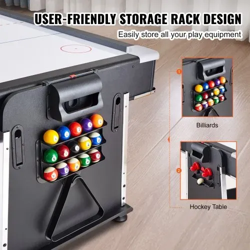 VEVOR 3 in 1 Multispieltisch mit Drehgelenk und Airhockey, Tischtennis, Hockeytisch für Spielzimmer, Familienheim, Arcade-Gaming-Set, sämtliches Zubehör für jedes Spiel enthalten – Bild 4