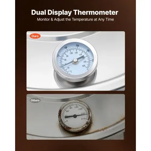 VEVOR Distillieranlage 50 L mit Thumper-Fass Wasserpumpe Thermometer Silber, Destillationsset mit Doppelskala-Thermometer für Whisky, Wein und Brandy, Destillierer-Heimbrauset für Hobby und Küche – Bild 5