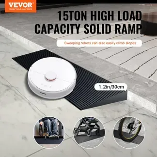 VEVOR Schwellenrampe Vollgummi Türschwellenrampe Max. Tragfähigkeit bis zu 15Tonnen Bordsteinrampe 90x20x3cm Rollstuhlrampe mit doppelseitigem Klebeband Auffahrrampe Gummirampe Selbst zum Schneiden VEVOR Schwellenrampe Vollgummi Türschwellenrampe Max. Tragfähigkeit bis zu 15Tonnen Bordsteinrampe 90x20x3cm Rollstuhlrampe mit doppelseitigem Klebeband Auffahrrampe Gummirampe Selbst zum Schneiden