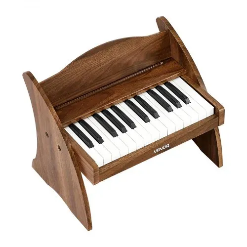 VEVOR Kinder-Keyboard, 25 Tasten, E-Piano, Holzklavier für Kinder ab 3 Jahren, Musikispielzeug mit Realistischem Klang, Dual-Power, Einstellbare Lautstärke, Musikalische Früherziehung, Walnussholz – Bild 9