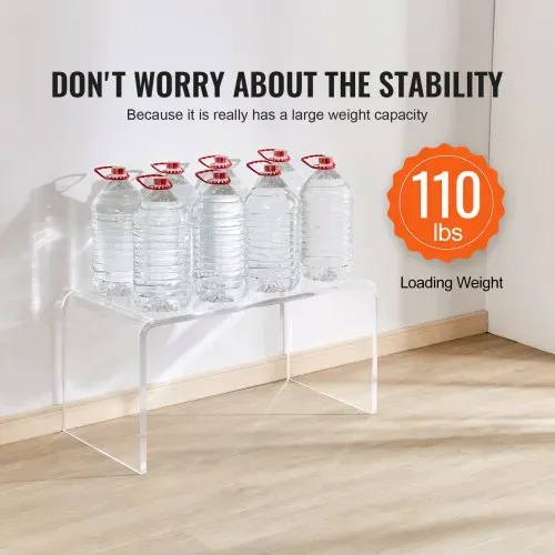 VEVOR Beistelltisch 813 x 401 x 414 mm, U-förmiger Acryltisch Beistelltisch, Transparenter Couchtisch für Getränke, Essen, Snacks, Verwendet im Wohnzimmer, Schlafzimmer, Arbeitszimmer usw. – Bild 2