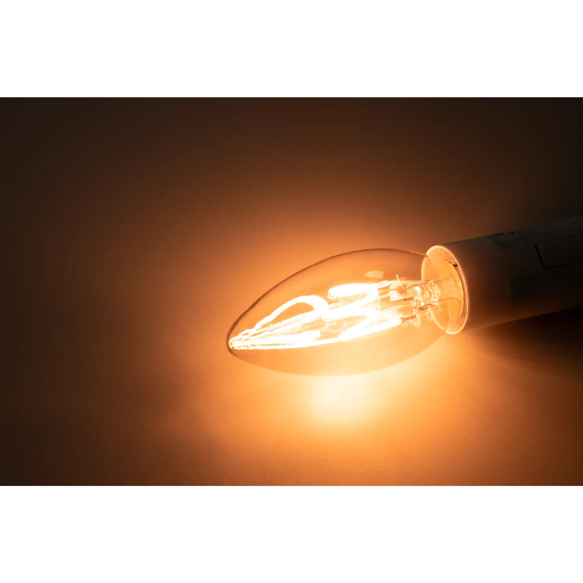 LED Filament Kerzenlampe McShine ''Retro'' E14, 1W, 90lm, warmweiß, goldenes Glas – Bild 3