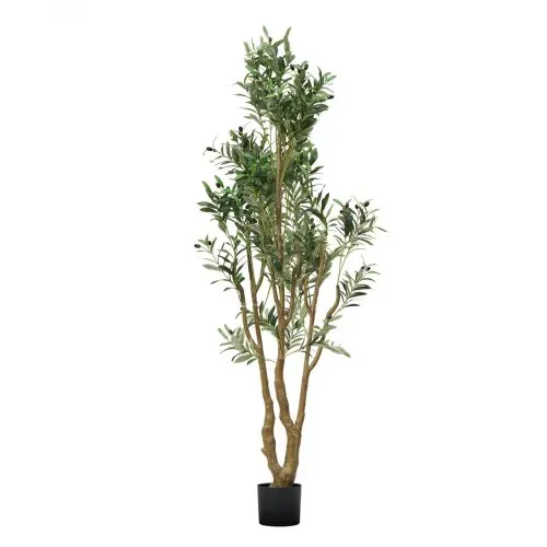 VEVOR Künstlicher Olivenbaum, 1,8 m, mit schwarzem Topf, Kunstbaum mit natürlichem Holzstamm & realistischen grünen Blättern & Früchten, Kunstpflanze für Innenbereich, Zuhause, Büro, Wohnzimmer – Bild 10