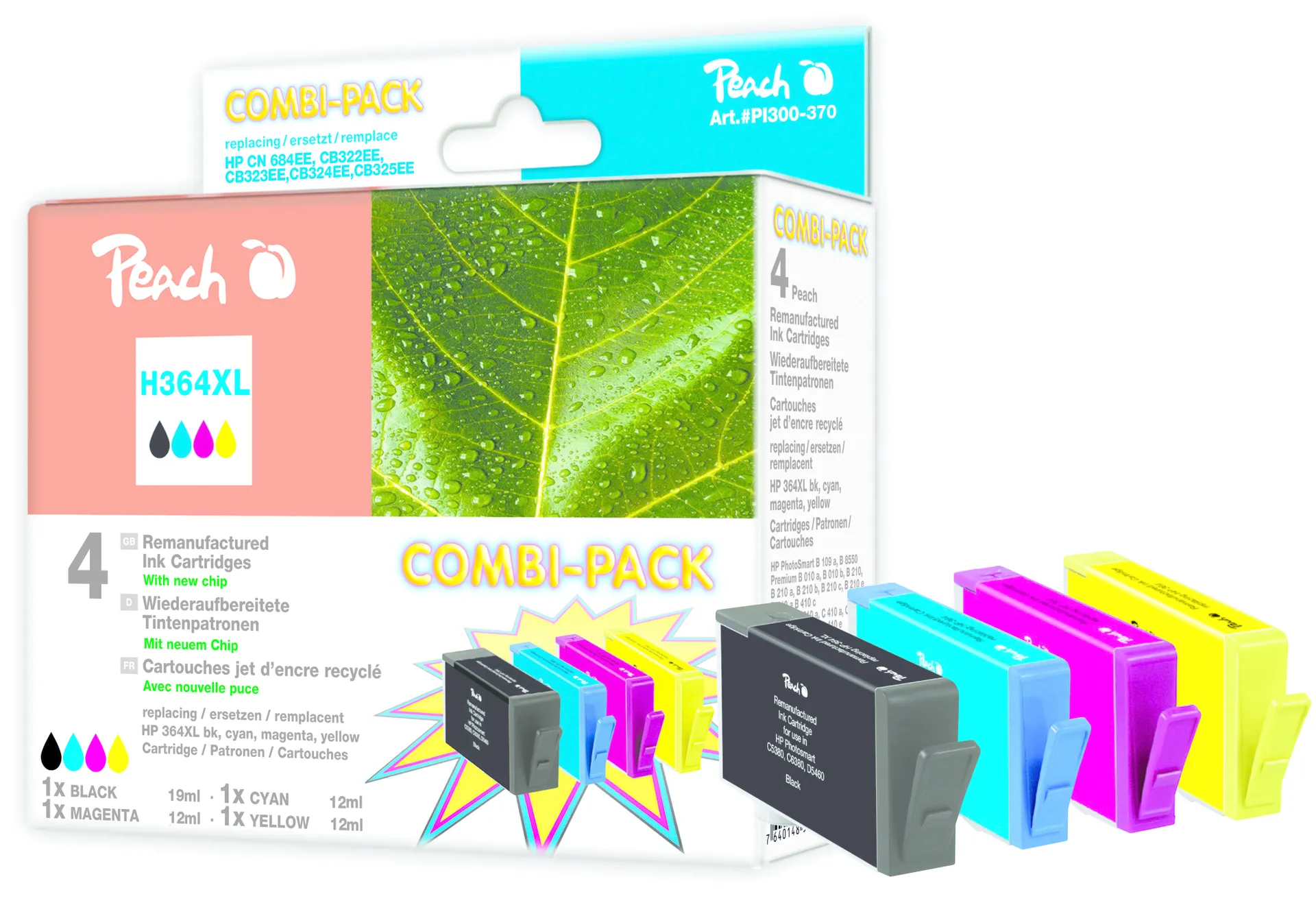 Peach H364XL bk, c, m, y Spar Pack Tintenpatronen Peach H364XL bk, c, m, y Spar Pack Tintenpatronen