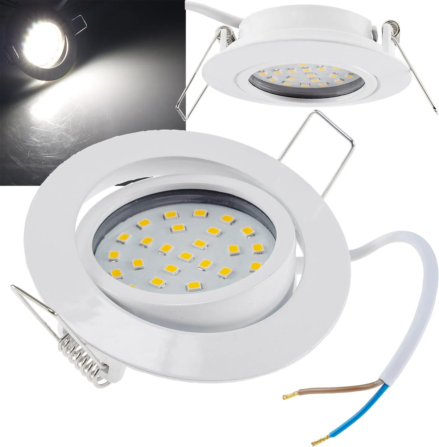 LED-Einbauleuchte „Flat-26“ neutralweiß 80x26mm, 3W, 390lm, weißes Gehäuse LED-Einbauleuchte „Flat-26“ neutralweiß 80x26mm, 3W, 390lm, weißes Gehäuse