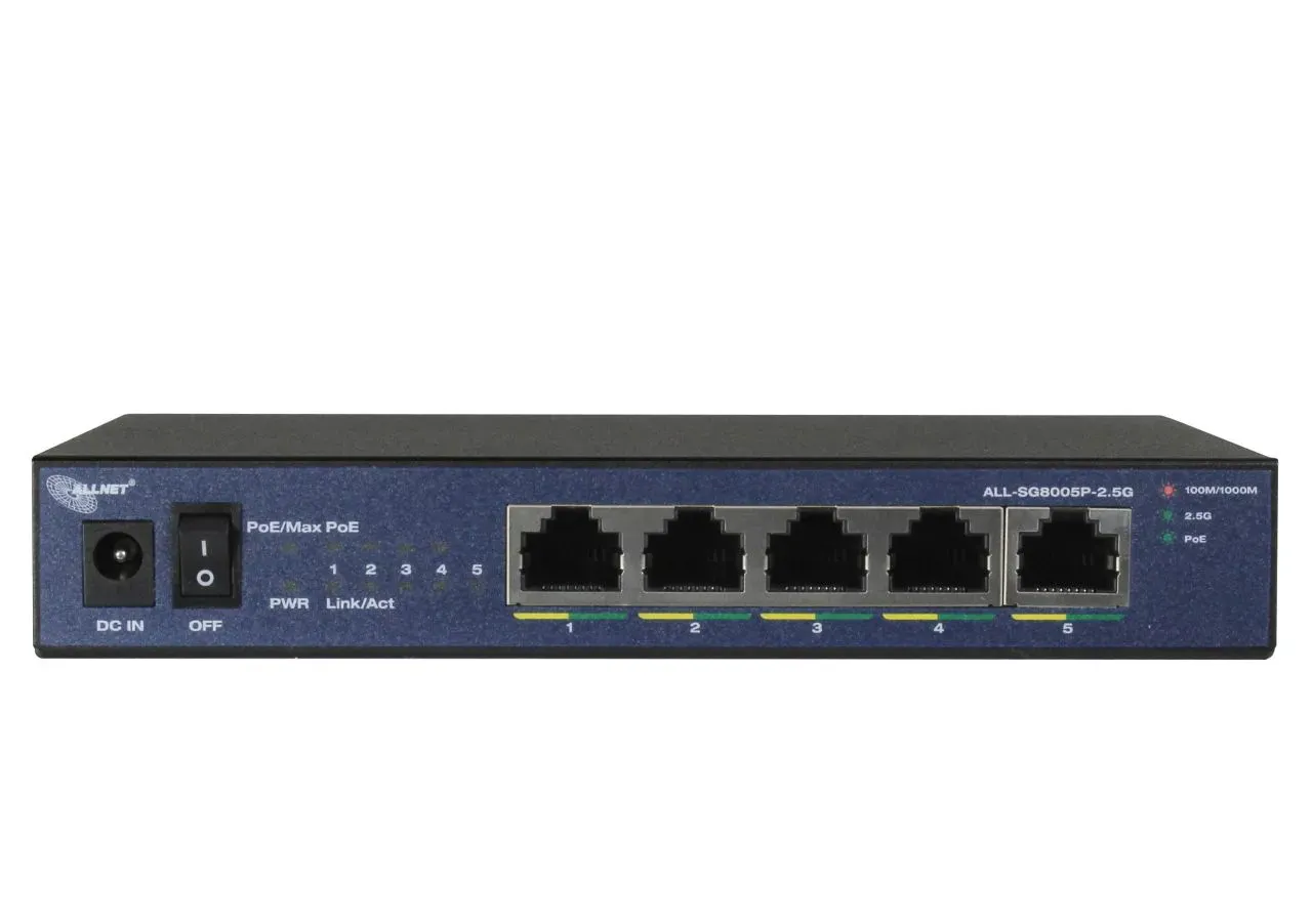 ALLNET Switch unmanaged 5 Port 2.5GBit • 5x PoE • 1x LAN • Lüfterlos • "ALL-SG8005P-2.5G" – Bild 4