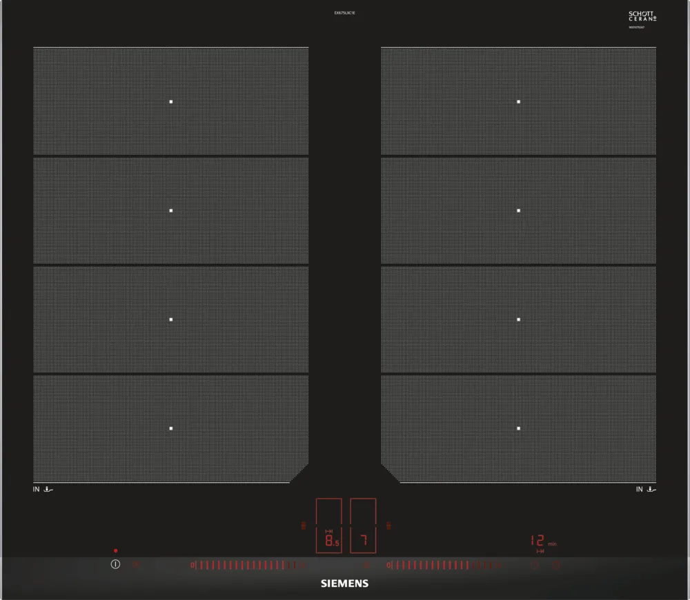 Siemens EX675LXC1E Kochfeld Schwarz, Edelstahl Integriert Zonen-Induktionskochfeld 4 Zone(n) Siemens EX675LXC1E Kochfeld Schwarz, Edelstahl Integriert Zonen-Induktionskochfeld 4 Zone(n)
