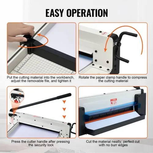 VEVOR Papierschneider manuelle Schneidemaschine (bis A3 Papier, 400 Blatt Kapazität), Papierschneidemaschine Hebelschneider, Guillotine-Schere für Papier höchste Präzision Büro Zuhause Schule – Bild 4