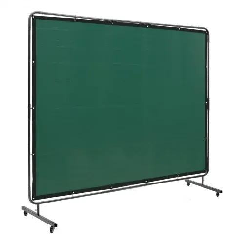 VEVOR Schweißvorhang 1,8 x 2,4m Schweißschutzvorhang aus Flammhemmendem Vinyl Schweißschutzwand mit 4 Schwenkrädern und einem 6-stufigen UV-Schutz Schweißerdecke Schweißschutz Grün – Bild 9