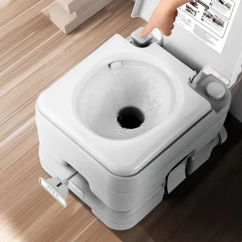 VEVOR Tragbare Toilette fürs Camping, Porta Potty mit 3,2-Gallonen-Fäkalientank und 3,2-Gallonen-Spültank, Toilettenstuhl mit Druckknopf-Spülung, auslaufsichere und geruchslose Reisetoilette für Erwachsene, Kinder, Campingauto – Bild 7