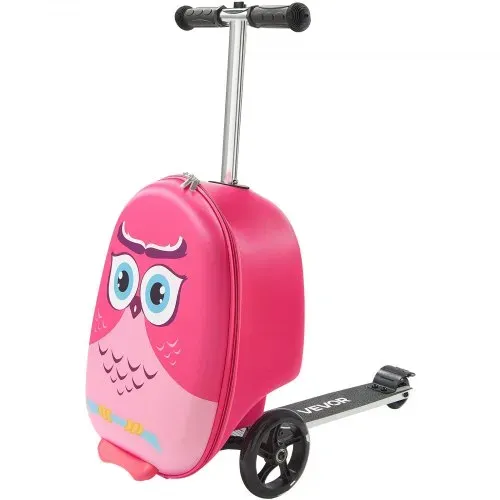 VEVOR Scooter Koffer, 20 L Fassungsvermögen, Reisekoffer mit Flash-PU-Rädern, TPR-Anti-Rutsch-Griff, max. Gewichtskapazität 50 kg, Kinderkoffer Handgepäck, für Kinder ab 5 Jahren, Pink – Bild 9
