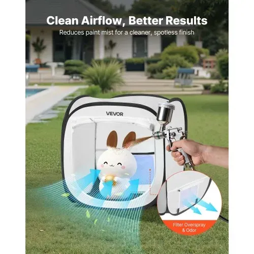 VEVOR tragbares Lackierkabinenzelt (40,5x40,5x43 cm Arbeitsbereich) Pop-Up-Sprühfarbenzelt für Sprühmalerei, wasserfeste Farbkabine für kleine Modelle Skulpturen Vasen Bilderrahmen Pop-Up-Design – Bild 2