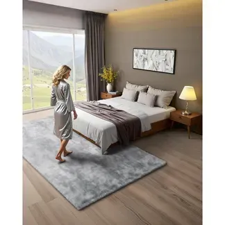 VEVOR Hochflor Teppich 2743×1829 mm, flauschiger Wohnzimmmerteppich mit dreilagigem Material, Bodenteppiche für Wohnzimmer, Schlafzimmer, Wintergarten, fusselfrei & weich, rutschfest, Grau-Mix VEVOR Hochflor Teppich 2743×1829 mm, flauschiger Wohnzimmmerteppich mit dreilagigem Material, Bodenteppiche für Wohnzimmer, Schlafzimmer, Wintergarten, fusselfrei & weich, rutschfest, Grau-Mix