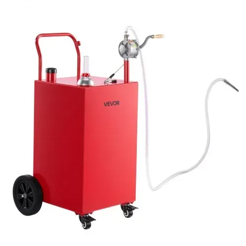 VEVOR 151,4L Kraftstofftrolley Mobile Tankanlage mit Manueller Pumpe Rot, Tragbarer Kraftstoffbehälter Auto Boot ATV Motorrad, Mit 4 Rollen & Ölstandsanzeige, Für Benzin & Diesel, Kohlenstoffstahl – Bild 8
