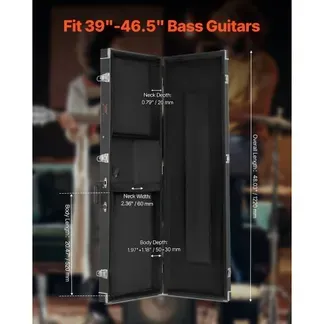 VEVOR Gitarrenkoffer Hartschalenkoffer für Bassgitarre Case 122cm / 48,03 inch Abschließbar VEVOR Gitarrenkoffer Hartschalenkoffer für Bassgitarre Case 122cm / 48,03 inch Abschließbar