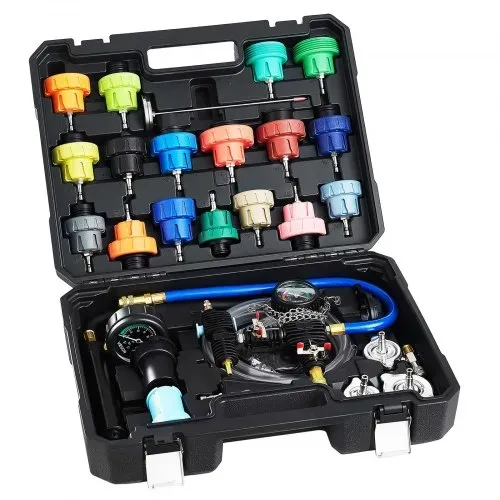 VEVOR Kühlmitteldruckprüfer Set 47-tlg. Kühlwasser Befüllgerät mit 3 Metalladaptern, universelle Passform, Druckprüfwerkzeug für Kfz-Kühlsysteme, mit Druckpumpe und Kunststofffüller – Bild 10