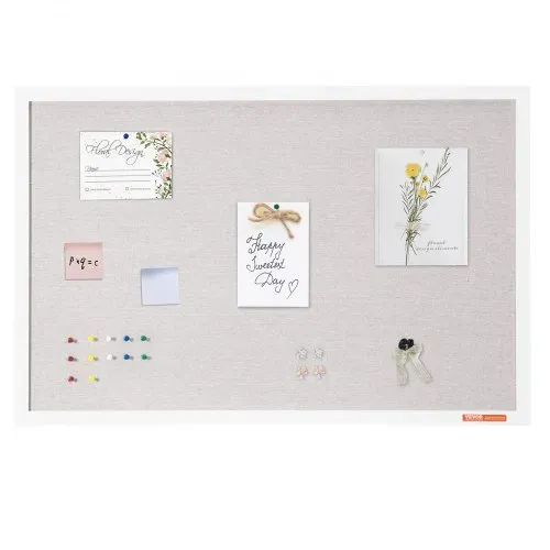 VEVOR 36"x24" weiße Korktafel mit Leinenoberfläche – stilvolle wandmontierte Pinnwand für Zuhause, Schule, Büro – elegantes und funktionales Schwarzes Brett – Bild 8