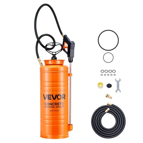 VEVOR Drucksprüher Industriell, 13,2L Edelstahl-Sprühgerät, Hochleistungs-Pumpsprüher, Stab mit ergonomischem Pistolengriff, Schlauch, 2 Messingdüsen, ideal für Bau, Garten VEVOR Drucksprüher Industriell, 13,2L Edelstahl-Sprühgerät, Hochleistungs-Pumpsprüher, Stab mit ergonomischem Pistolengriff, Schlauch, 2 Messingdüsen, ideal für Bau, Garten