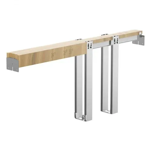 VEVOR Schiebetürrahmen-Set für 610– 762 mm breite & 2032 mm hohe Türen, Schiebetür-Set aus verzinkter Stahl mit Zwei-Wege-Soft-Close-Mechanismus & sanftem Gleiten, für Wohnzimmer Badezimmer – Bild 8