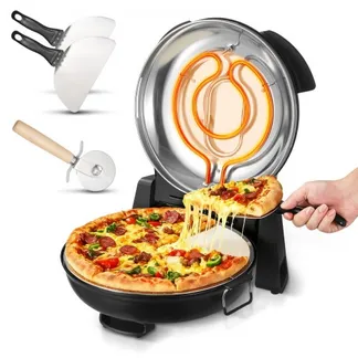 VEVOR Pizzaofen elektrischer Pizzamaker 1200 W Pizzakocher mit Cordieritstein, 5-stufige Temperaturregelung, Sichtfenster für präzises Kochen, erhitzt bis zu 420 °C, Backofen für Zuhause schwarz VEVOR Pizzaofen elektrischer Pizzamaker 1200 W Pizzakocher mit Cordieritstein, 5-stufige Temperaturregelung, Sichtfenster für präzises Kochen, erhitzt bis zu 420 °C, Backofen für Zuhause schwarz