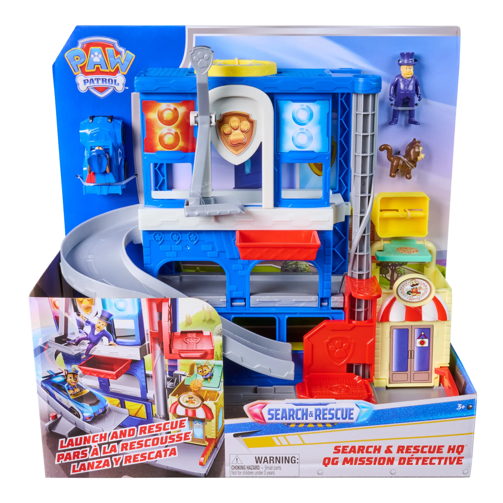 PAW Patrol – Search & Rescue: Pup Squad Hauptquartier Spielset mit Chase Racer und 2 Figuren PAW Patrol – Search & Rescue: Pup Squad Hauptquartier Spielset mit Chase Racer und 2 Figuren