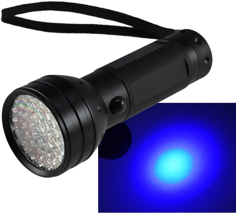 LED-Taschenlampe mit 51 UV LEDs Schwarzlicht, ØxL 55x145mm LED-Taschenlampe mit 51 UV LEDs Schwarzlicht, ØxL 55x145mm