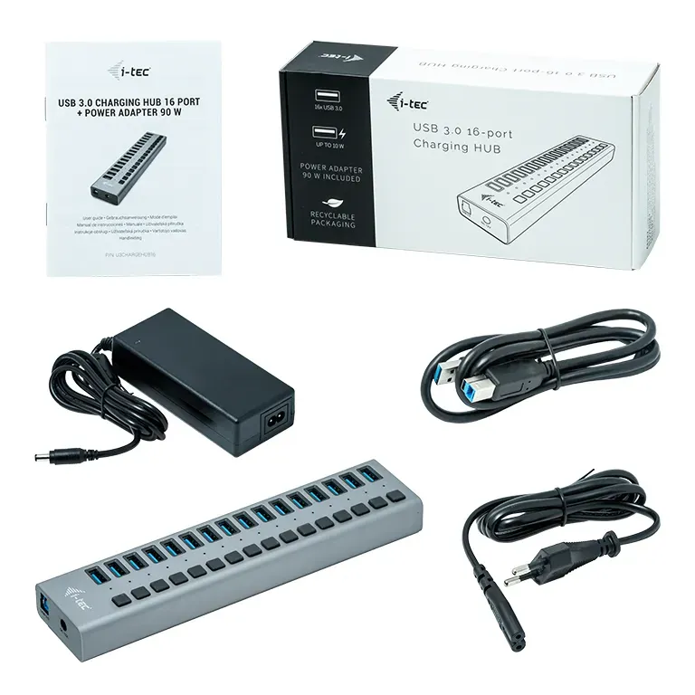 i-tec USB 3.0 Charging HUB 16port + Power Adapter 90 W – Bild 5