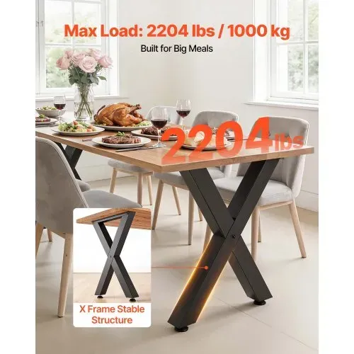 VEVOR Tischkufen 2er-Set 600×750 mm, X-Förmige Tischuntergestell 1000 kg, Tischbeine Kohlenstoffstahl, Möbelfüße, Tischgestell, Tischfüße für Schreibtische, Couchtische, Esstische, Schwarz VEVOR Tischkufen 2er-Set 600×750 mm, X-Förmige Tischuntergestell 1000 kg, Tischbeine Kohlenstoffstahl, Möbelfüße, Tischgestell, Tischfüße für Schreibtische, Couchtische, Esstische, Schwarz