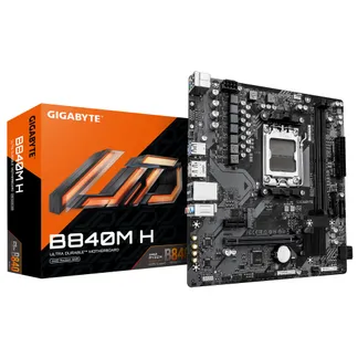 GIGABYTE B840M H Mainboard – AMD Ryzen 9000 CPUs, 5+2+2 Phasen VRM, bis zu 7200MHz DDR5 (O.C), 1xPCIe 4.0 M.2, 1GbE LAN, USB 3.2 Gen 1 GIGABYTE B840M H Mainboard – AMD Ryzen 9000 CPUs, 5+2+2 Phasen VRM, bis zu 7200MHz DDR5 (O.C), 1xPCIe 4.0 M.2, 1GbE LAN, USB 3.2 Gen 1