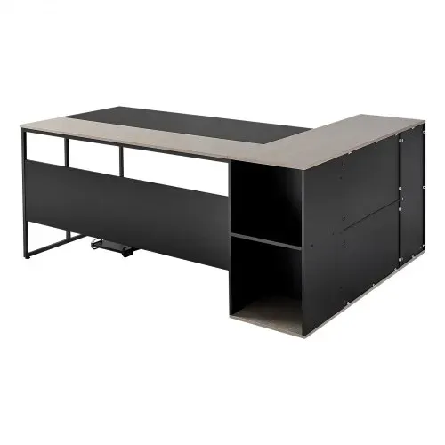 VEVOR L-förmiger Chefschreibtisch großer moderner Bürotisch mit Schubladen & Lagerschrank &CPU-Ständer, Schreibtisch aus Holz, 158,7 kg Tragkraft, Computertisch für Arbeit Studium Schreiben – Bild 8