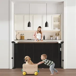 VEVOR einziehbares Babygitter (87 cm hoch ausziehbar bis 1400 mm breit) ausziehbares Gitter für Kinder Haustiere, Netzmaterial, Treppenschutzgitter für Innentreppen Türen Flure Spielzimmer, Schwarz VEVOR einziehbares Babygitter (87 cm hoch ausziehbar bis 1400 mm breit) ausziehbares Gitter für Kinder Haustiere, Netzmaterial, Treppenschutzgitter für Innentreppen Türen Flure Spielzimmer, Schwarz
