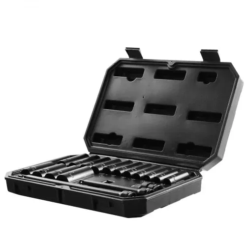 VEVOR 3/8 Zoll Antriebs-Schlagsteckschlüsselsatz 18-teiliger tiefer Steckschlüsselsatz metrisch 8–22 mm, 6 Kant CR-V-Legierungsstahl für Autoreparatur inklusive Aufbewahrungskoffer Schwarz – Bild 9