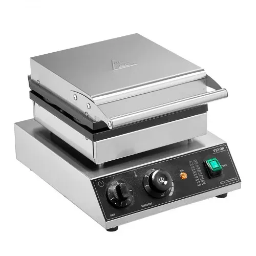 VEVOR kommerzielles Waffeleisen Waffelmaschine 1750 W antihaftbeschichtetes belgisches Waffeleisen aus Edelstahl mit Temperatur- und Zeitregelung, für Restaurant Bäckerei Snackbar 4 runde Waffeln – Bild 9