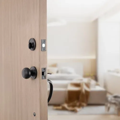 VEVOR Haustürgriff- und Riegel-Set, Haustürschloss-Set mit Innenknauf, verstellbarer Lochabstand, Einzelzylinder-Griffset, für rechts- und linkshändige Eingangs- und Haustür – Bild 7