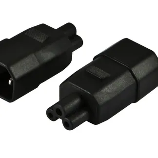 Netzkabel 230V Adapter C14-Stecker -> C5-Buchse (Mickey-Mouse/Kleeblatt) Netzkabel 230V Adapter C14-Stecker -> C5-Buchse (Mickey-Mouse/Kleeblatt)